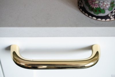 Tirador alargado para muebles Grip 143, latón pulido