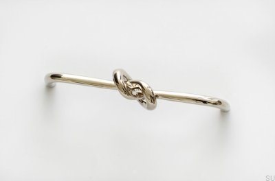 Tirador largo para muebles Knot 128, acero inoxidable pulido