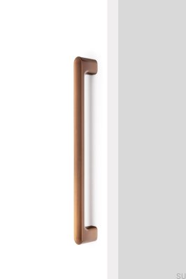 Tirador alargado para muebles Luv Big 384 de metal cepillado marrón