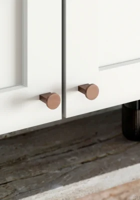 Tirador para muebles Nexx 25 de aluminio, color marrón cepillado.