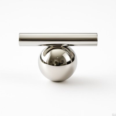 Pomo para mueble T-Bar Marbelo 04 Latón Plata Cromo