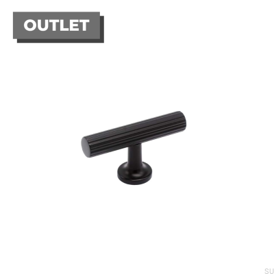 Pomo para Mueble T-Bar Portland Metal Negro