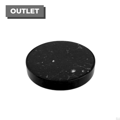 Pomo para mueble Marbelo XL, acero negro, mármol negro