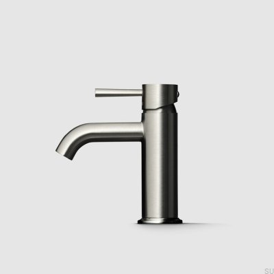 Grifo de lavabo EVM074 de latón niquelado cepillado