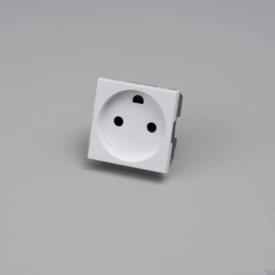 Enchufe modular individual tipo K danés de 45 mm, color blanco, estándar europeo.