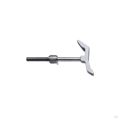 Percha de pared de acero plateado con cruz 45