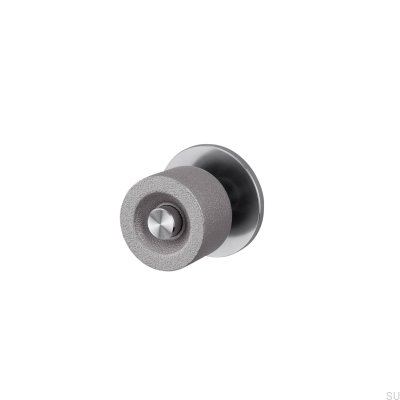 Pomo de puerta de doble cara, fundido en acero plateado (57 mm).