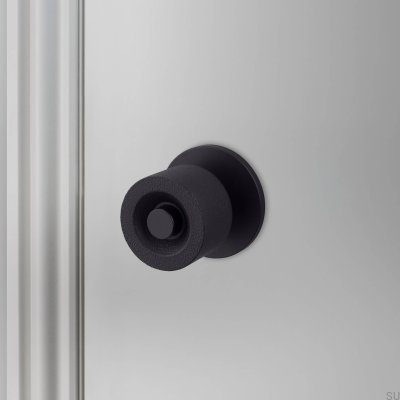 Pomo de puerta de doble cara, acero fundido 57, color negro soldador.