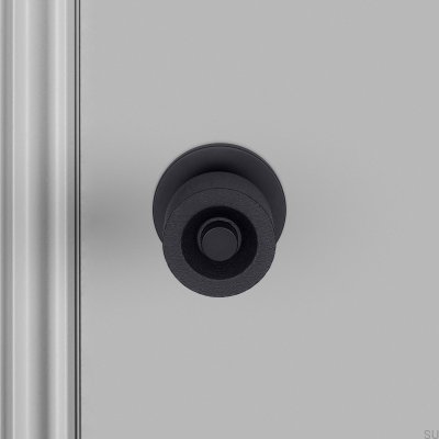 Pomo de puerta de doble cara, acero fundido 57, color negro soldador.