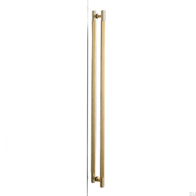 Tirador alargado de latón de doble cara Cross 724 para muebles.