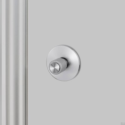 Cerradura con pomo de acero fundido color plata