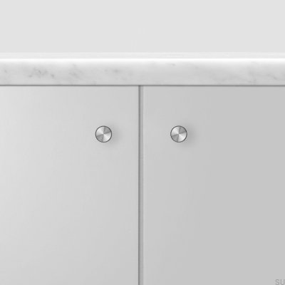 Pomo para muebles Linear 12 de acero plateado (juego de 2)