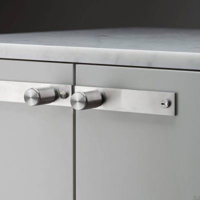 Pomo para mueble con arandela Placa Cruz 20 Acero Plata (juego de 2)