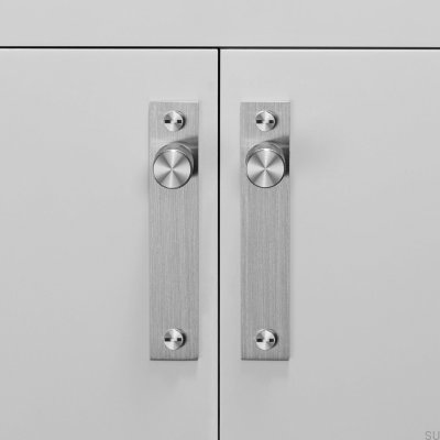 Pomo para mueble con arandela Placa Cruz 20 Acero Plata (juego de 2)