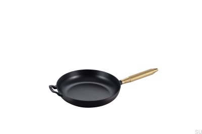 Sartén Staub de acero negro de 28 cm con mango de latón moleteado