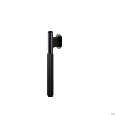 Tirador para muebles lineal de acero negro de 125 mm en forma de L