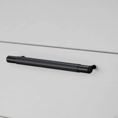 Tirador alargado para muebles Cross 125 de acero negro