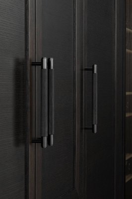 Tirador alargado para muebles Cross 125 de acero negro