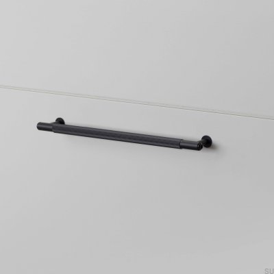 Tirador alargado para muebles Linear 225 de acero negro