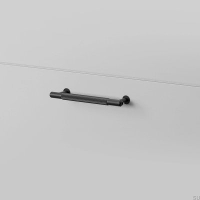 Tirador alargado para muebles Linear 125 de acero negro