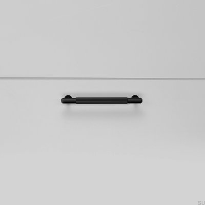 Tirador alargado para muebles Linear 125 de acero negro