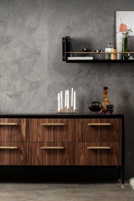 Tirador alargado para muebles Cross 125 de latón