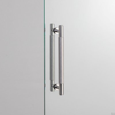 Tirador alargado para muebles de doble cara en acero plateado Cross 225