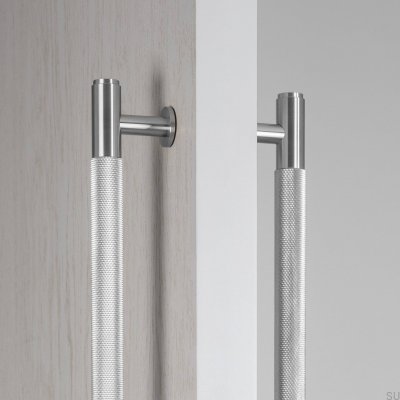 Tirador alargado para muebles de doble cara en acero plateado Cross 225