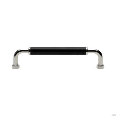 Tirador para mueble largo Brohult M 128 Níquel pulido con negro