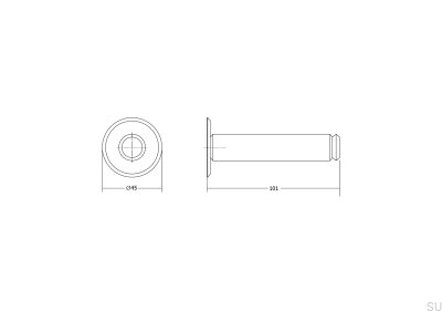 Tope de puerta de pared Fase Wall, aluminio cepillado marrón