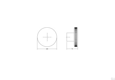 Colgador de pared Boto 80 de aluminio negro cepillado
