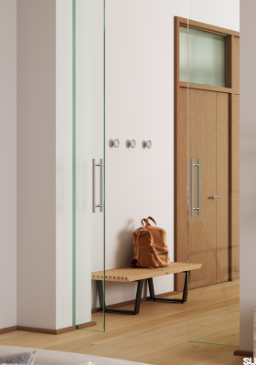 Colgador de pared Boto 80 de aluminio plateado cepillado