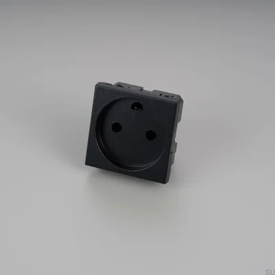Enchufe modular individual tipo K danés de 45 mm, color negro, estándar europeo.