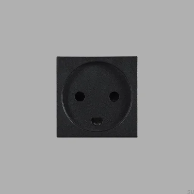 Enchufe modular individual tipo K danés de 45 mm, color negro, estándar europeo.