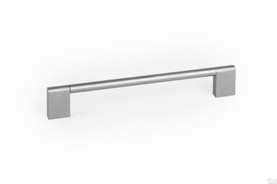 Tirador alargado para muebles Nexx 160, aluminio plateado cepillado.