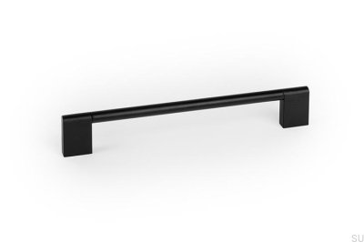 Tirador alargado para muebles Nexx 160, aluminio, negro cepillado.