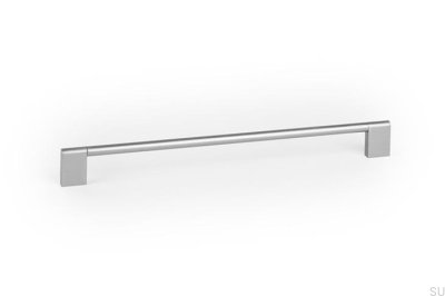 Tirador alargado para muebles Nexx 256 de aluminio cepillado plateado