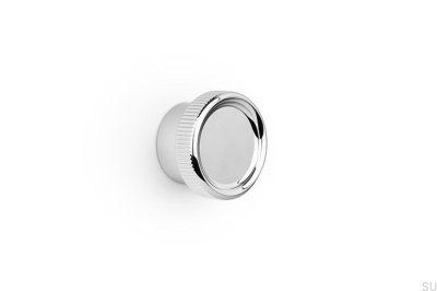 Tirador de aluminio Boto 45 para muebles, niquelado, pulido.