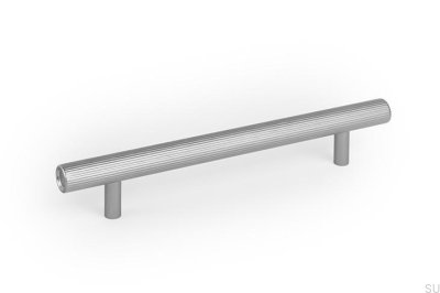 Tirador alargado para muebles Boto 160, aluminio plateado cepillado.