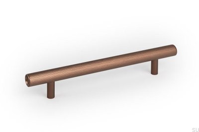Tirador alargado para muebles Boto 160, aluminio cepillado marrón.