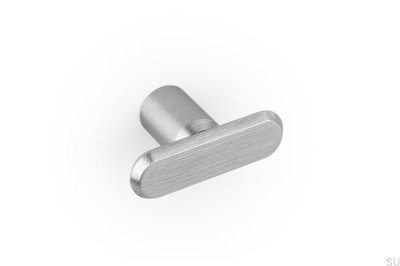Tirador de aluminio T-Bar Fase 52, color plata cepillado.