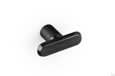 Tirador para muebles T-Bar Fase 52 de aluminio, negro cepillado