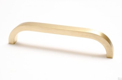 Tirador para mueble largo Slim 128 Dorado Latón Cepillado Sin pintar