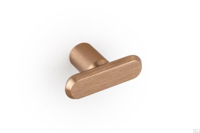 Tirador de aluminio T-Bar Fase 52, color oro cepillado Cava