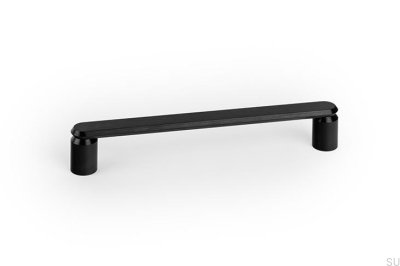 Tirador alargado para muebles Fase 160, aluminio negro cepillado.