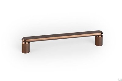 Tirador alargado para muebles Fase 160, aluminio cepillado marrón.