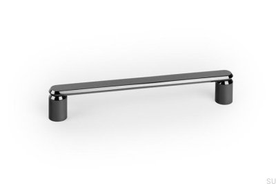 Tirador alargado para muebles Fase 160, aluminio, titanio negro, PVD pulido