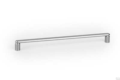 Tirador alargado para muebles Fase 320, aluminio plateado cepillado.