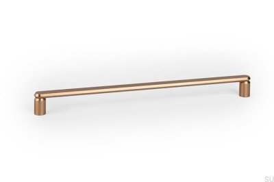 Tirador alargado para muebles Fase 320 de aluminio cepillado color oro Cava.