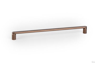 Tirador alargado para muebles Fase 320, aluminio cepillado marrón.